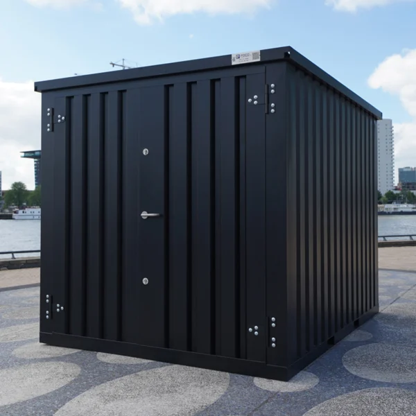 Conteneur Démontable 3 x 2 m – Double porte PC – Noir (RAL 9005) – Image 3