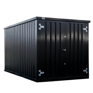 Conteneur Démontable 4 x 2 m – Noir RAL 9005 – Double porte sur petit côté