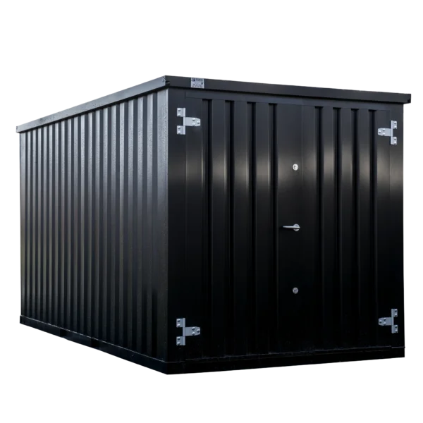 Conteneur Démontable 4 x 2 m – Noir RAL 9005 – Double porte sur petit côté