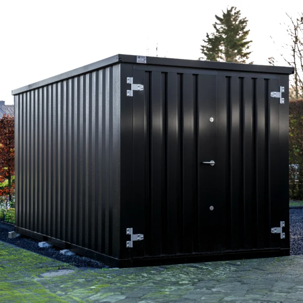 Conteneur Démontable 4 x 2 m – Noir RAL 9005 – Double porte sur petit côté – Image 2