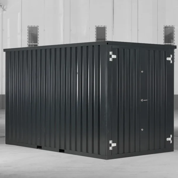 Conteneur Démontable 4 x 2 m – Noir RAL 9005 – Double porte sur petit côté – Image 3