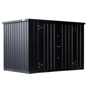 Conteneur démontable noir 3 x 2 m - Double porte  côté 3 m